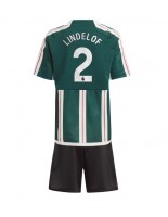Manchester United Victor Lindelof #2 Venkovní dres pro děti 2023-24 Krátký Rukáv (+ trenýrky)